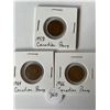 Image 1 : 3 Canadian Pennies 1957, 1964, 1966