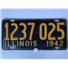 Image 2 : Original 1942 Illinois License Plate WW2