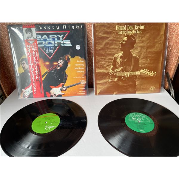 2 Vintage Vinyl Records Gary Moore and Hound Dog Taylor