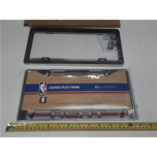 NBA License Plate Frame (New) and One Pair Of License Plate With Screws. (New)