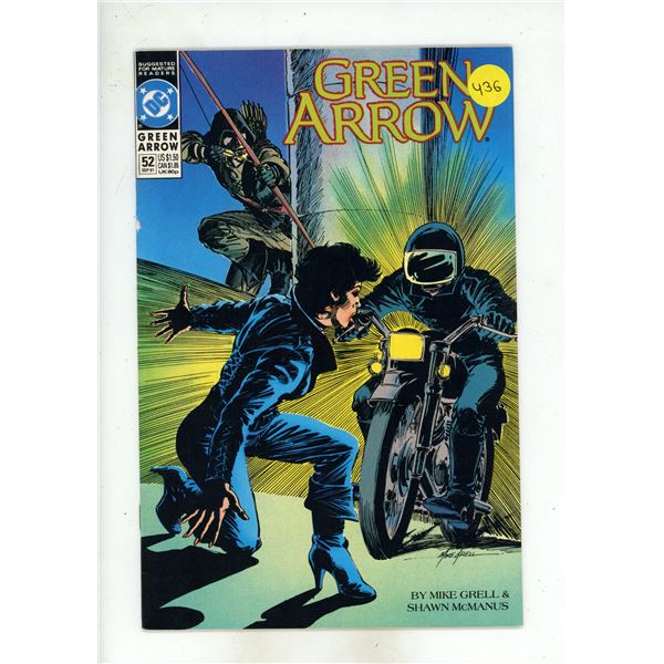 Green Arrow (Volume 2) #52, published by DC Comics in September 1991.