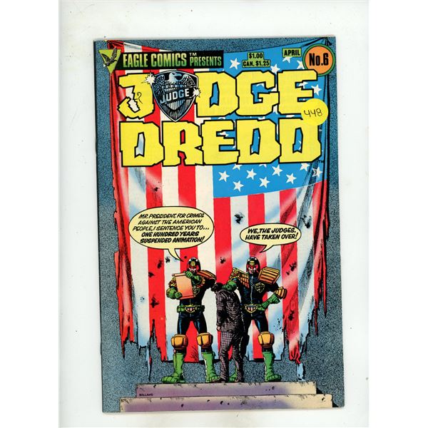 Judge Dredd #6 published by Eagle Comics in April.
