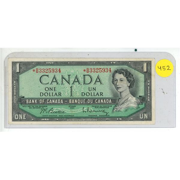 1954 Canada One Dollar.