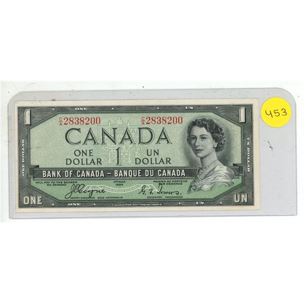 1954 Canada One Dollar.