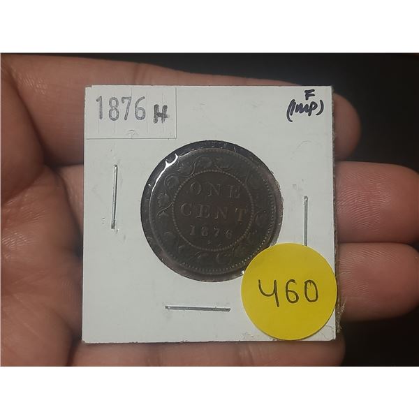 1876 H Canada Large One Cent.