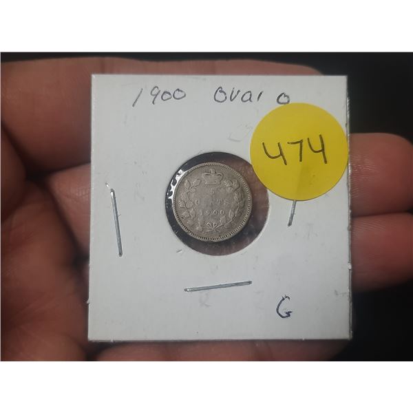 1900 Canada Silver 5 Cents.