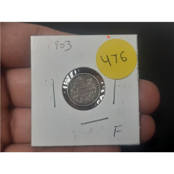 1903 Canada Silver 5 Cents.