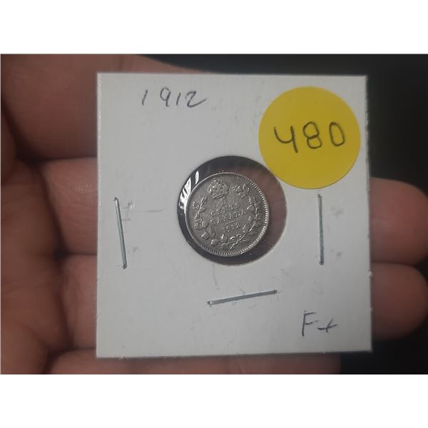 1912 Canada Silver 5 Cents.