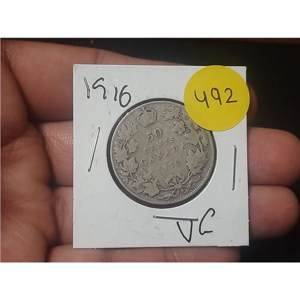 1910 Canada Silver 50 Cents.