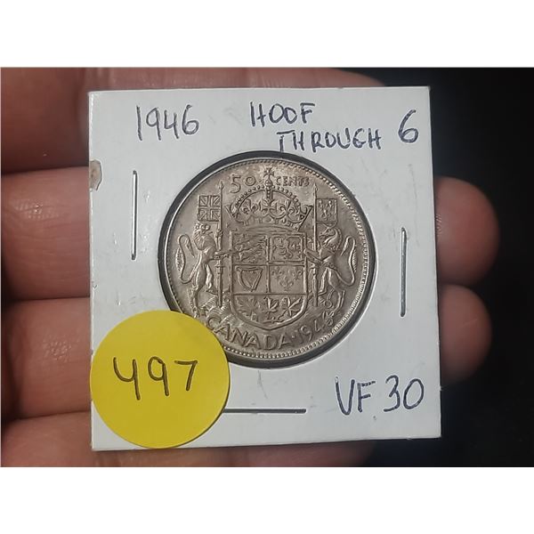 1946 Canada Silver 50 Cents.