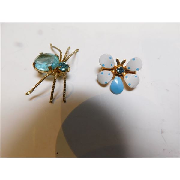 VINTAGE SPIDER AND BUTTERFLY BROACH