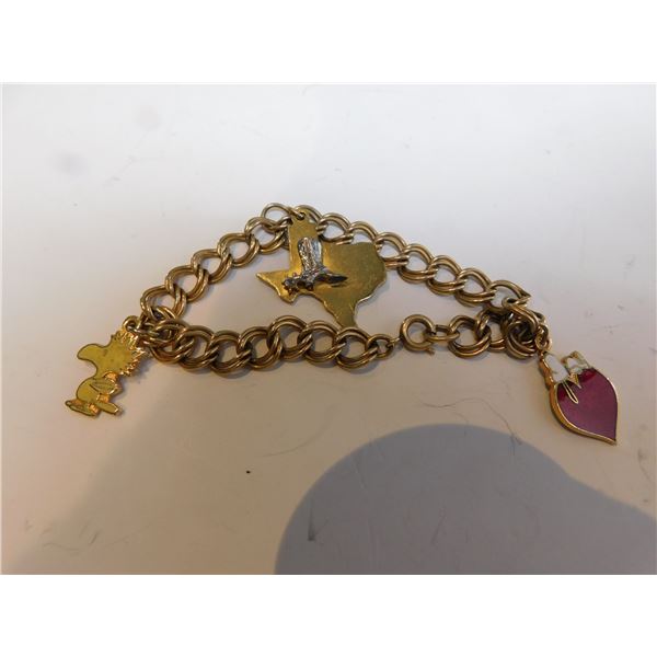 AJC 1/20 12K GOLD FILLED CHARM BRACELET