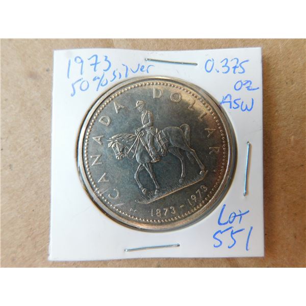 1973 RCMP SPECIMEN DOLLAR, O.375 OZ ASW