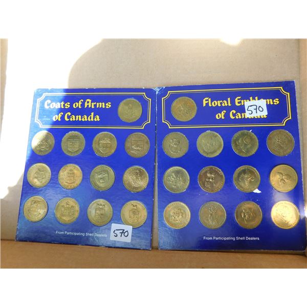 SHELL TOKENS COATS OF ARMS AND FLORAL EMBLEMS OF CANADA CENTENNIAL SETS