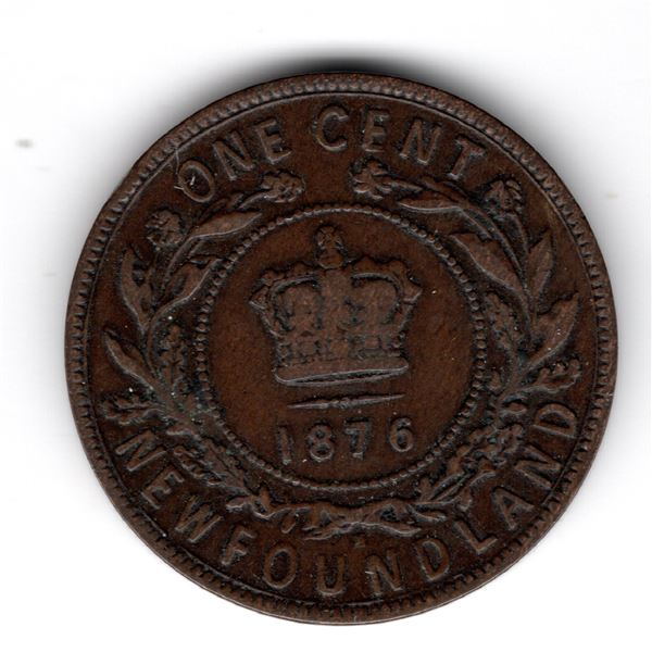1876 NEWFOUNDLAND ONE CENT LOW MINTAGE