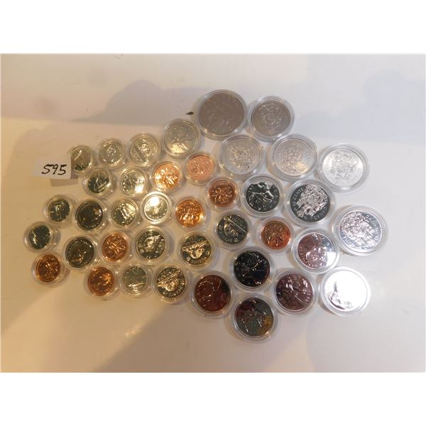 VARIOUS DATE SPECIMEN COINS IN CAPSULES $7.33 IN FACE VALUE