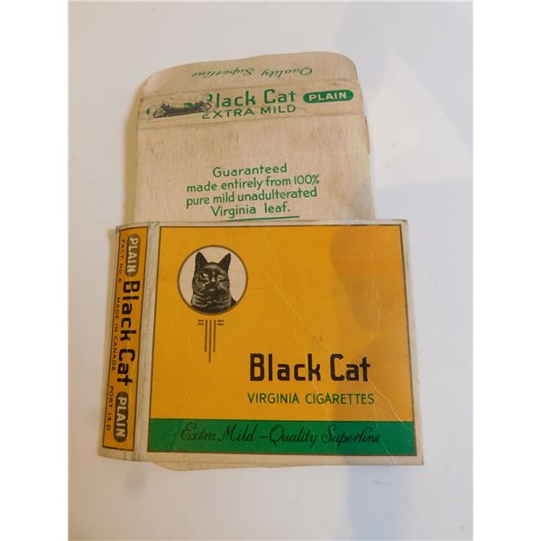 BLACK CAT SMALL CARDBOARD CIGARETTE PACKAGE