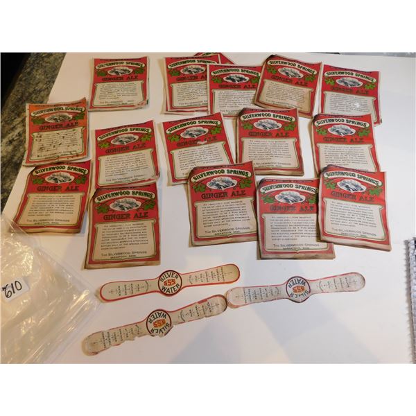 1900’S SILVERWOOD SPRING, SASKATOON, BOTTLE LABELS