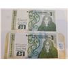Image 1 : 2-CONSECUTIVE 1POUND IRISH BILLS UNC
