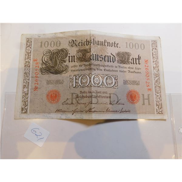 1910 1000 MARK GERMANY