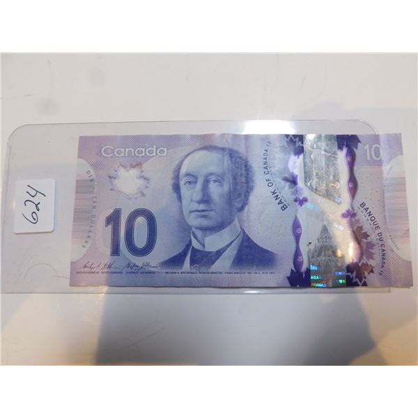 $10 BILL BIRTHDAY SERIAL NUMBER FEBRUARY 6, 1947, CIRC