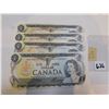 Image 1 : 4-CONSECUTIVE 1973 ONE DOLLAR BILLS UNC