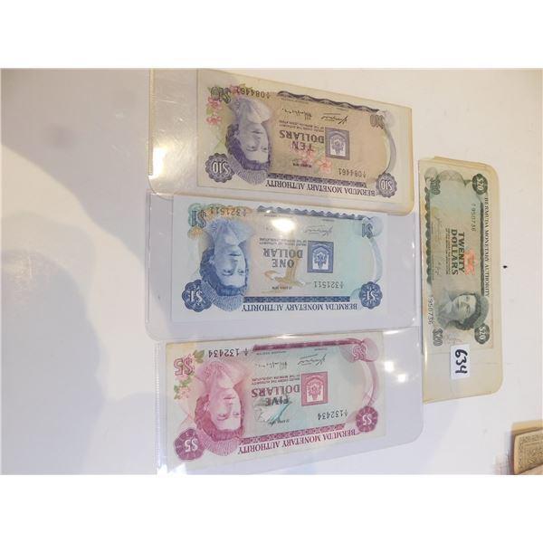BANK OF BERMUDA 1-, 5-, 10- AND 20-DOLLAR BILLS
