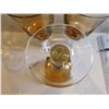 Image 3 : 4-AMBER AND CLEAR HAND BLOWN, WINTERTHUR JEWEL TONE WATER/WINE GOBLETS