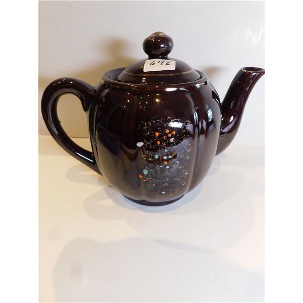 JAPANESE BROWN DESIGNER TEAPOT