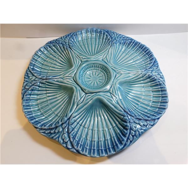 PORTUGAL OLFAIRE, MAJOLICA SHELL PLATTER- no chips or cracks