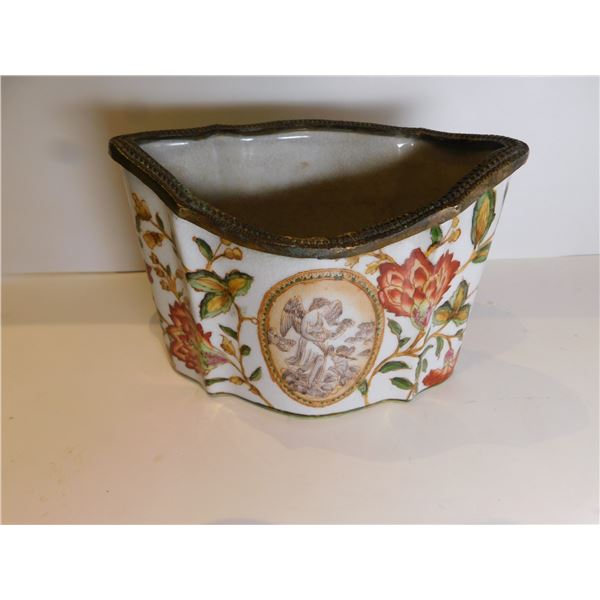 WONG LEE, 1895 PORCELAIN AND BRONZE LETTER HOLDER