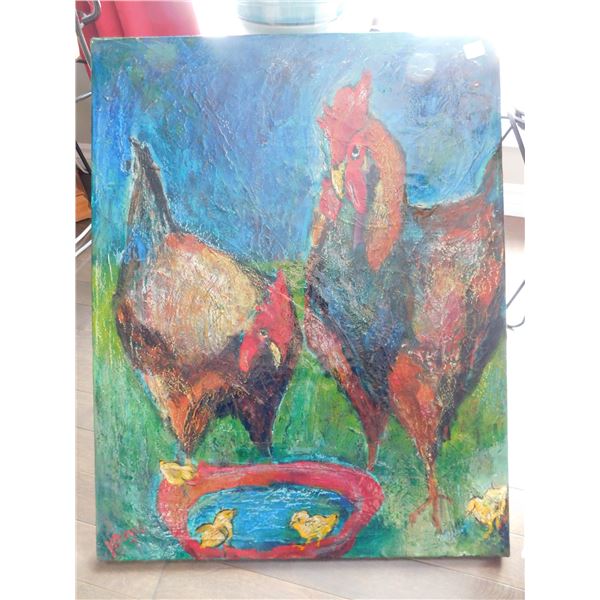 VALERIE BORYCKI, YEAR OF THE ROOSTER, MIXED MEDIA