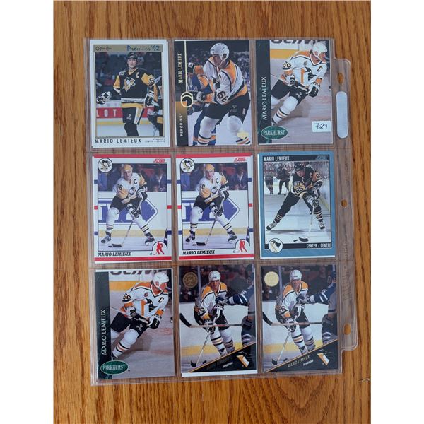 Mario Lemieux Hockey Cards - 2 Sheets (18 Hockey Cards)