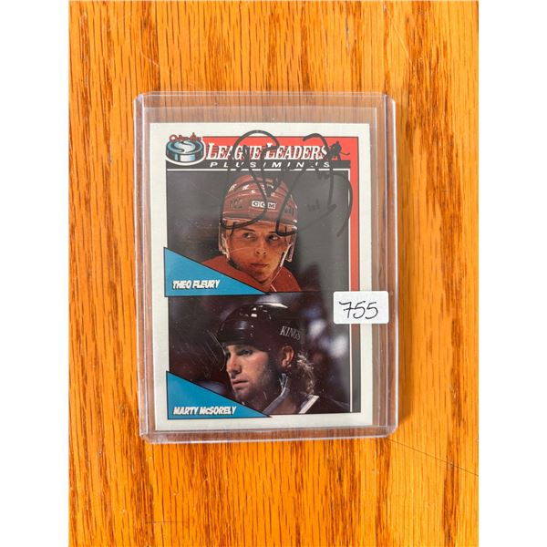 Theo Fleury Autographed Hockey Card