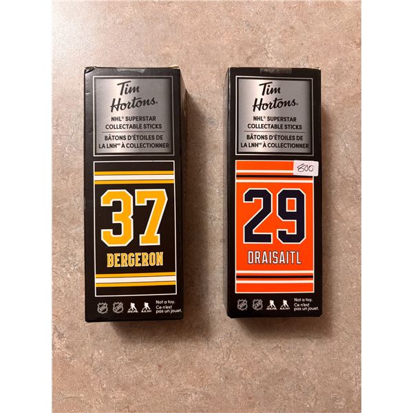 Draisaitl / Bergeron - Tim Horton's Minature Hockey Sticks