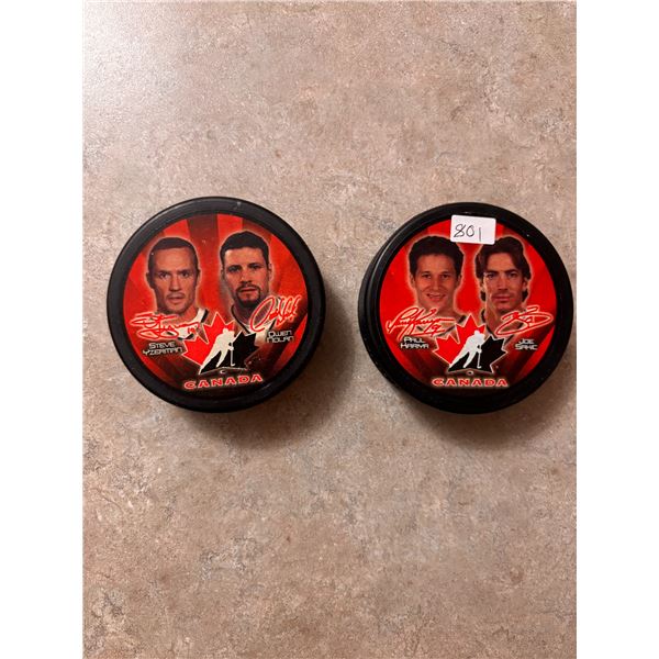 Team Canada Hockey Pucks (2)