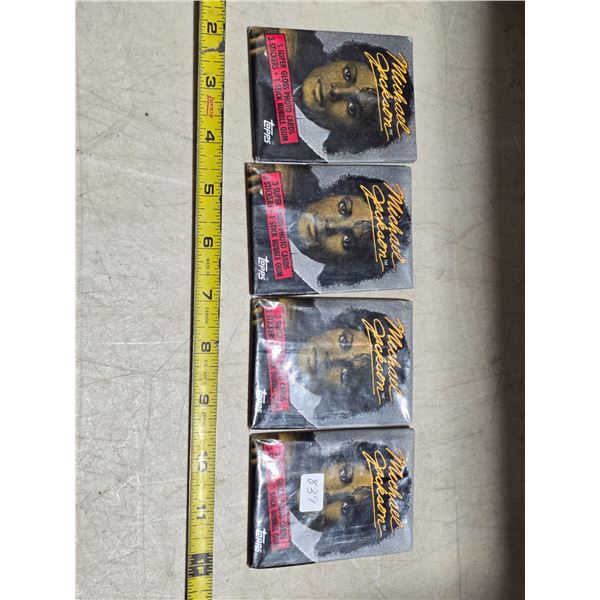 4 MJ trading cards 1984 packs