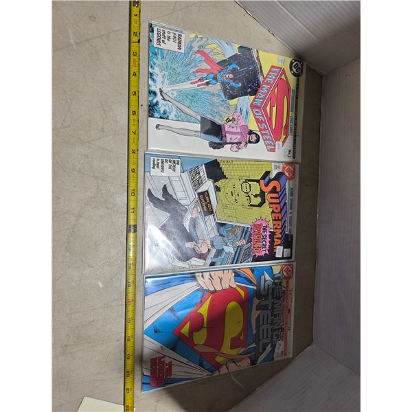 Man of steel 1 and 2 comics and superman 1980's