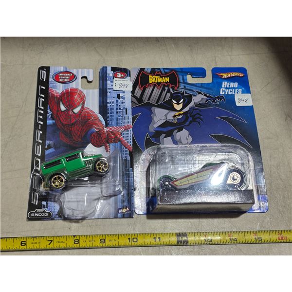 spiderman 3  and batman diecast cars- NIB