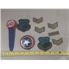 Image 1 : Marvel Accutime Captain America Avengers Watch (Working), Shield Belt Buckle and  Badges.