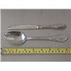 Image 1 : Silver Spoon and Knife - Marked 800 On Handle. (Weight - 99g)