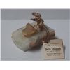 Image 1 : Vintage Judi Originals of California Figurine a Gold- Plated Mouse Playing a Piano on a Marble Base.