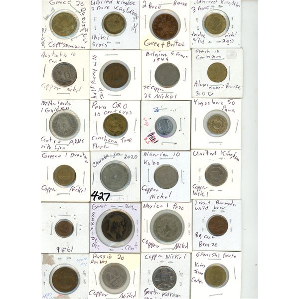 Lot of Foreign Currency/Token. (24)