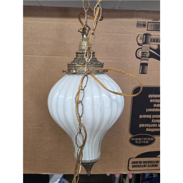 Art deco glass swag ceiling lamp 18"H- untested