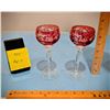 Image 1 : Bavarian Crystal Wine Glasses, Pair.