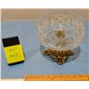 Image 2 : Very Heavy Elegant Crystal Bowl on Attached Pedestal