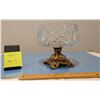 Image 3 : Very Heavy Elegant Crystal Bowl on Attached Pedestal