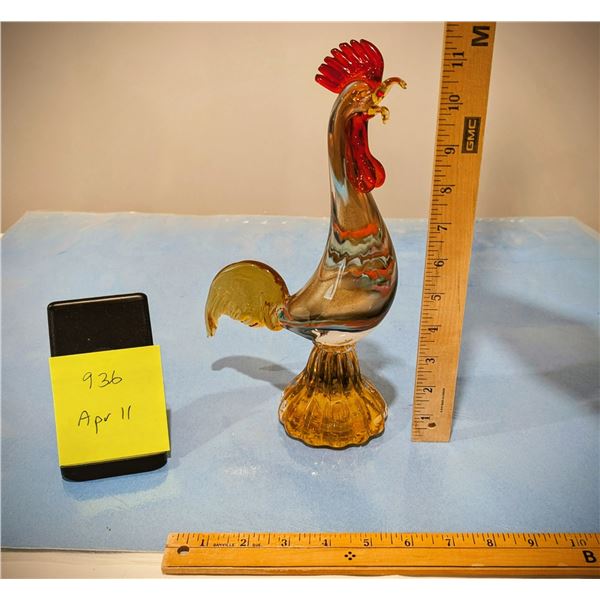 Heavyweight Decorative Hand Blown Rooster