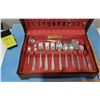 Image 2 : Vintage 50s-60s Oneida 'South Seas' Silverplate Set in Original Case with Extras