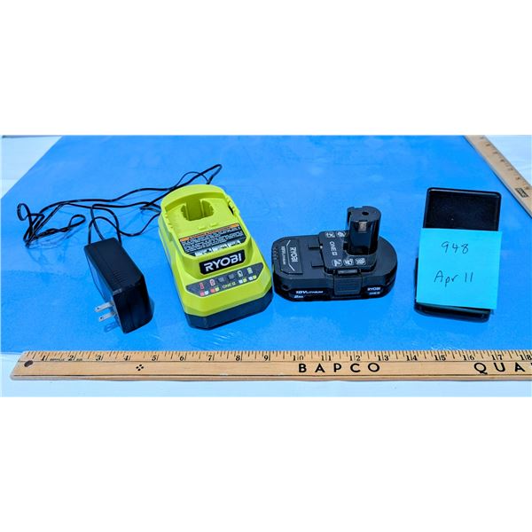 Ryobi One+ 18V Battery 2Ah and Charger. Tested